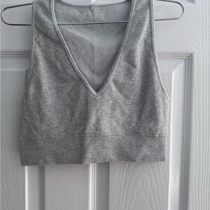 Garage Gray V-Neck Crop Top
